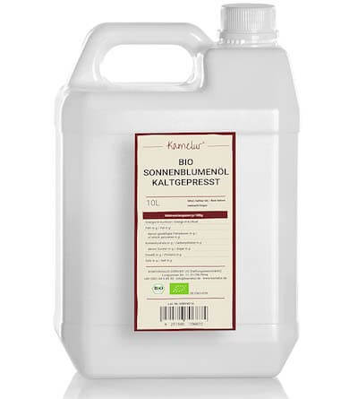 Huile de tournesol bio, pressée à froid
