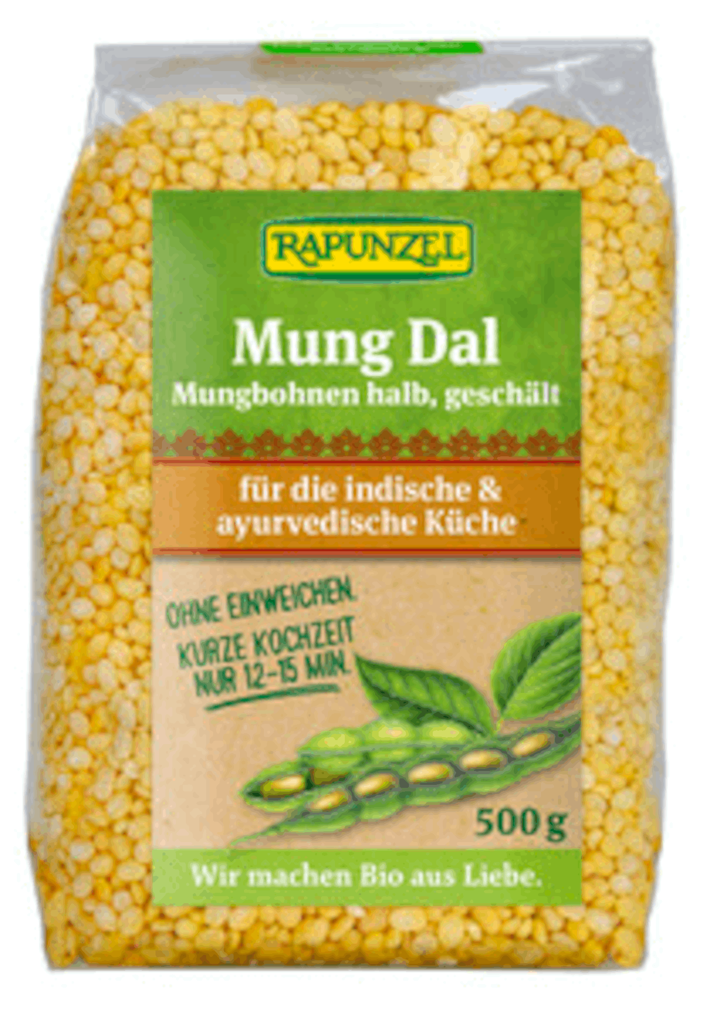 Raiponce Mung Dal, demi-haricots mungo, pelés, 6x500g