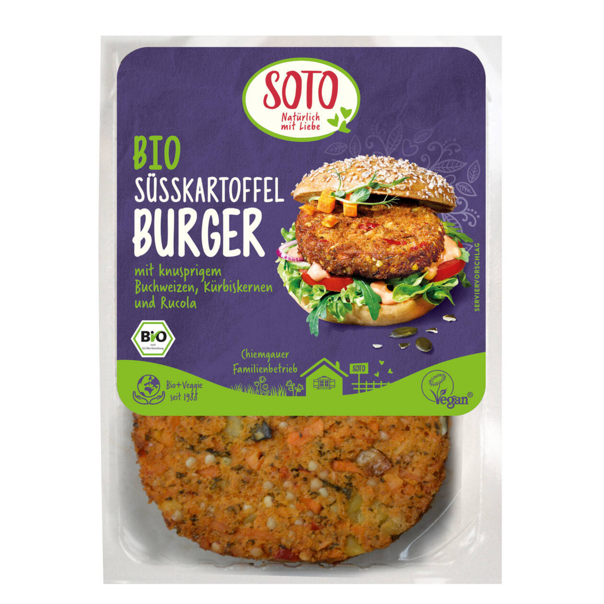 Hamburguesa de boniato ecológica de Soto