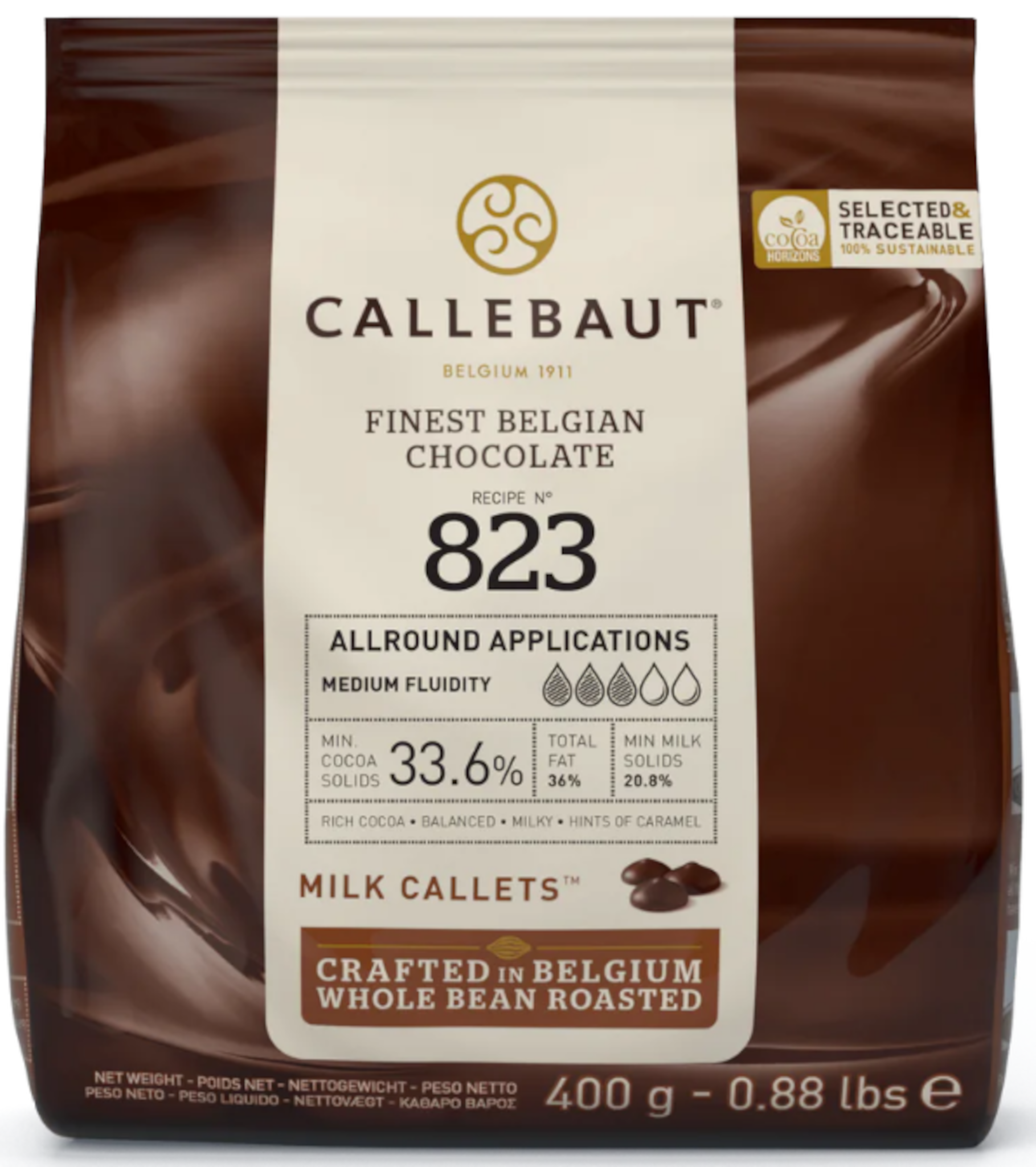 Couverture de chocolat au lait Barry Callebaut 400g
