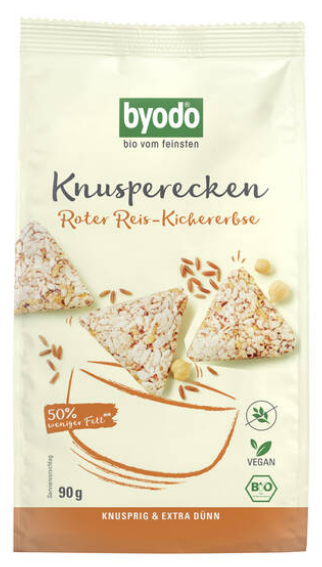 Byodo Bio Knusperecken Roter Reis Kichererbsen 90g