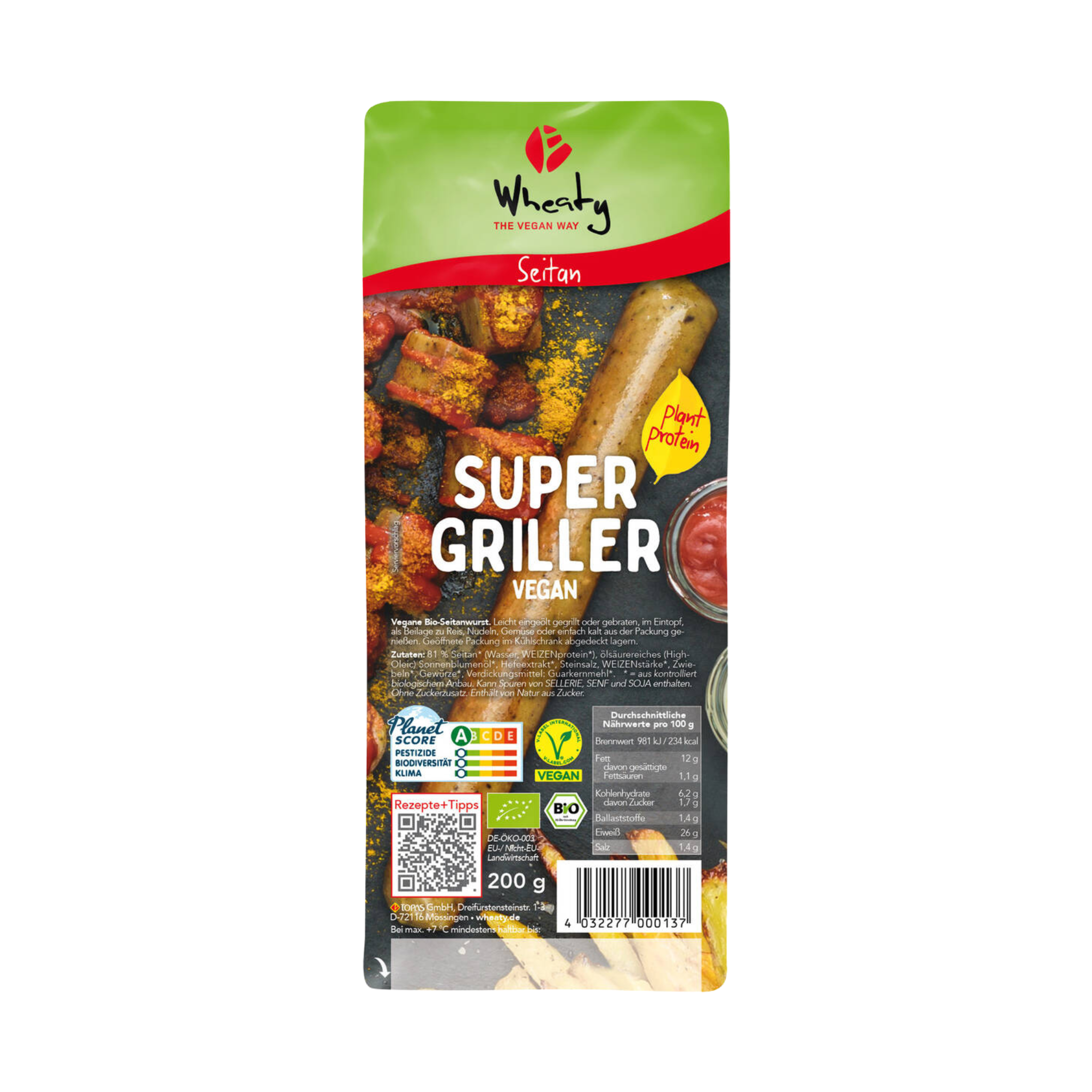Wheaty Salchichas veganas bio para barbacoa