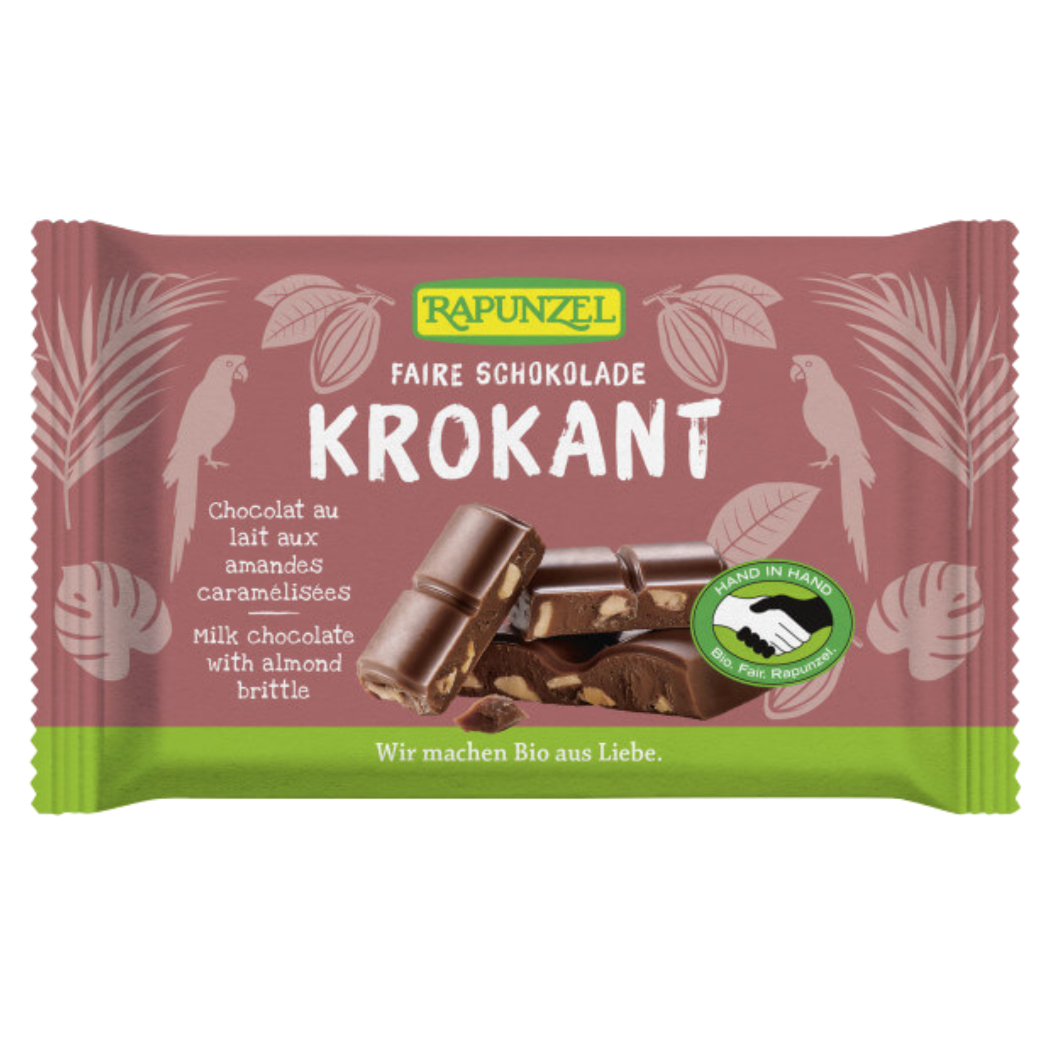 Chocolat au lait et croquant aux amandes, 100 g