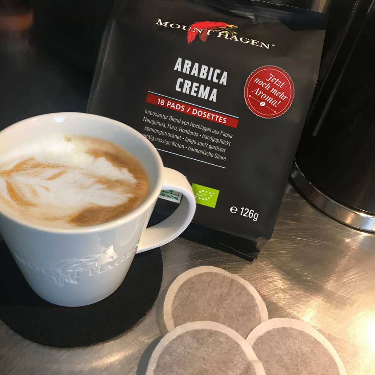Mount Hagen Cialde di Caffè Arabica Crema Bio