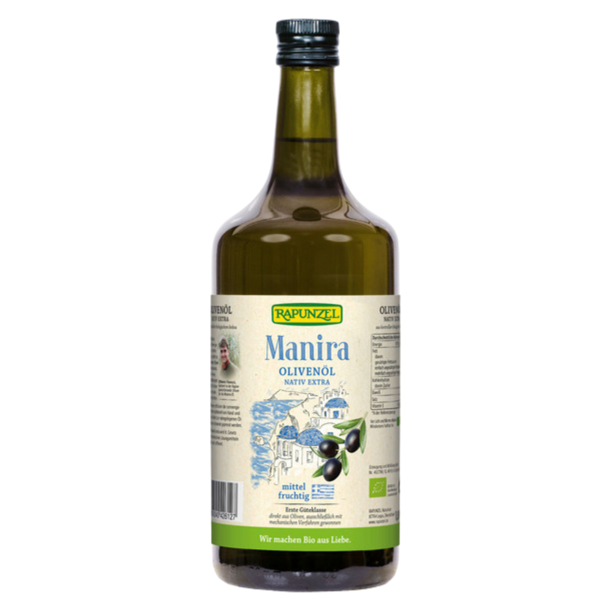 Huile d'olive biologique Rapunzel Manira, extra vierge, de Grèce 1 l