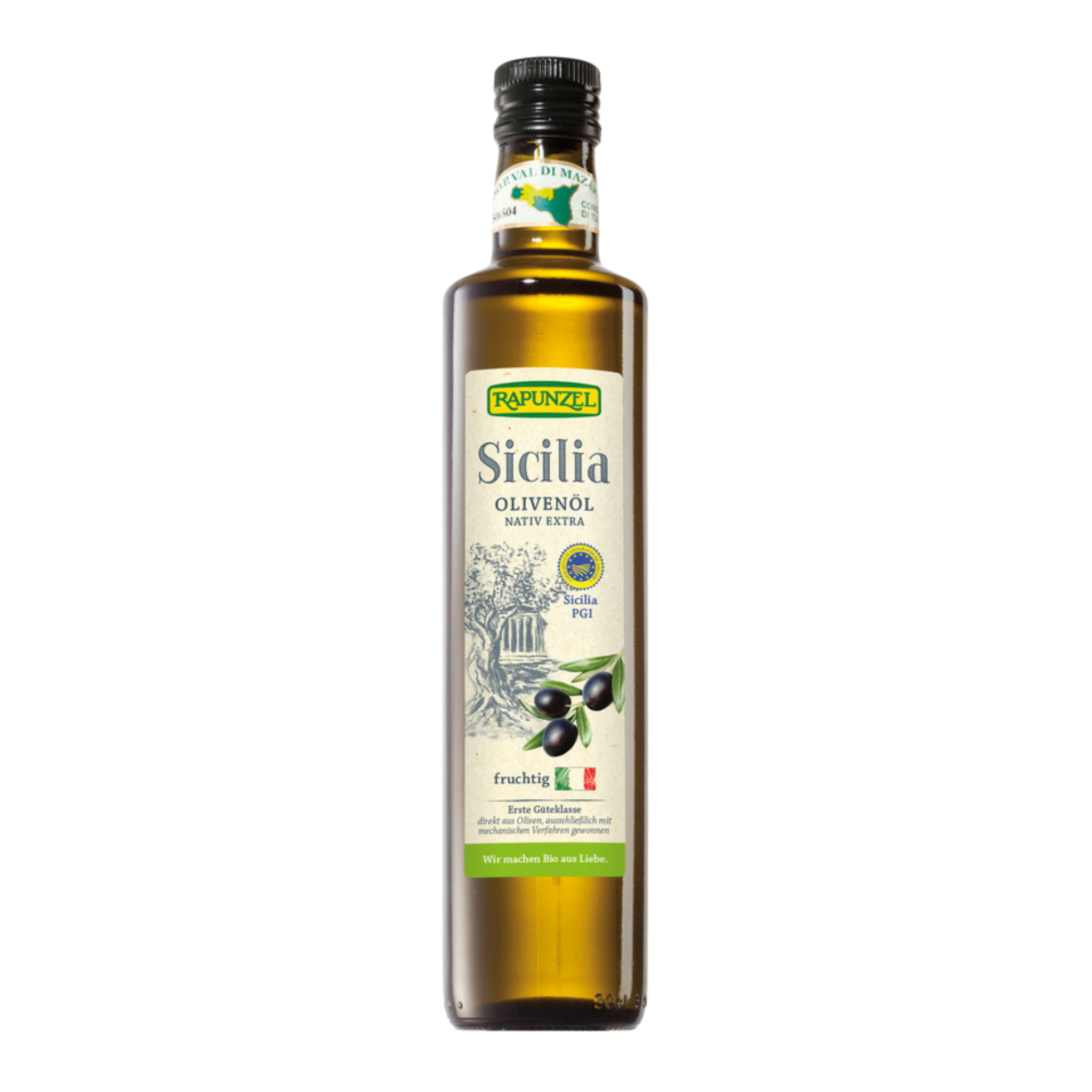 Huile d'olive biologique Rapunzel Sicilia d'Italie 0,5 l