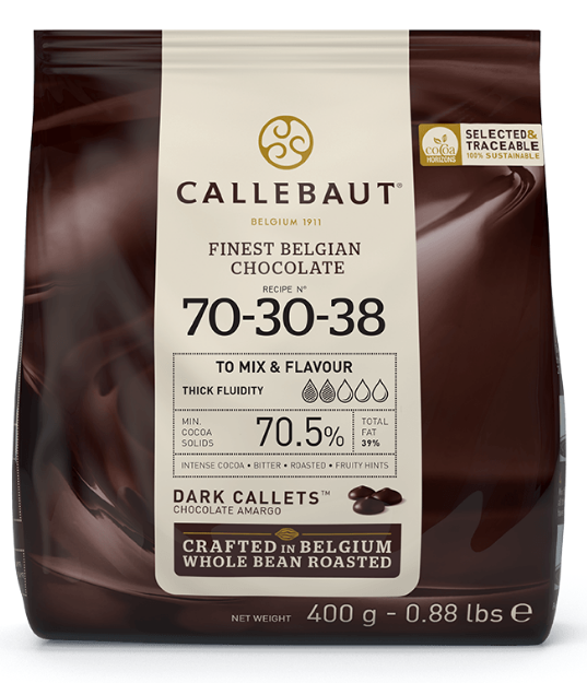 Barry Callebaut 70-30-38 dunkle Schokolade Kuvertüre 400g