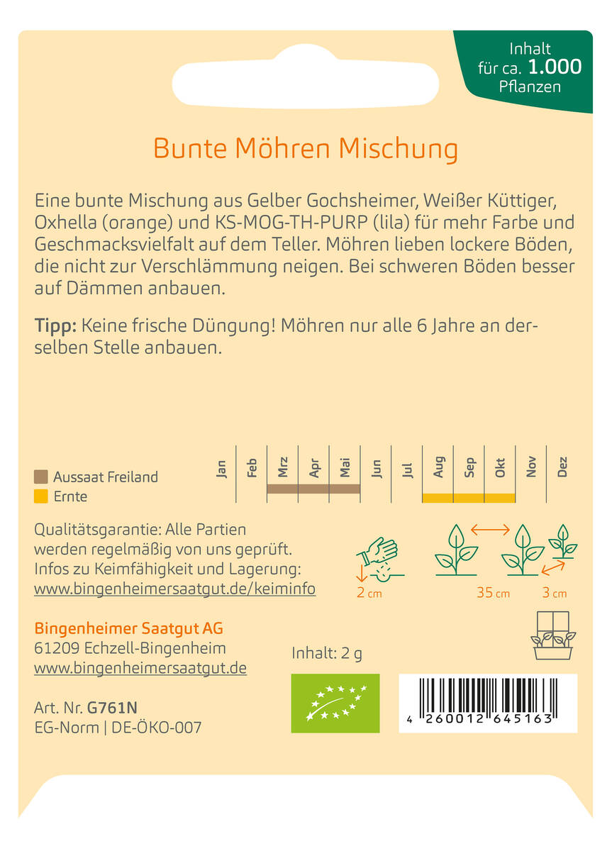 Bingenheimer Saatgut Karotten-Vielfalt