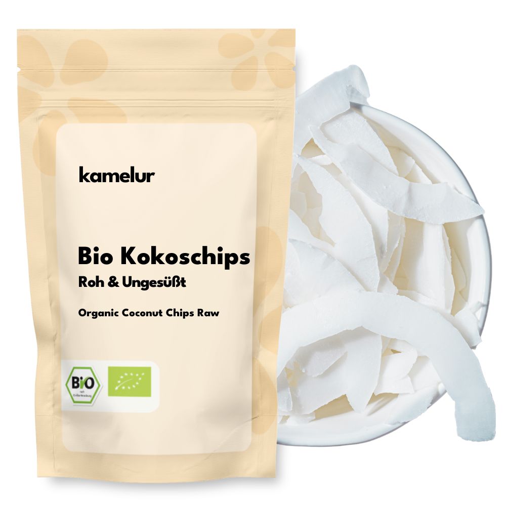 Chips de coco bio, crues et non sucrées