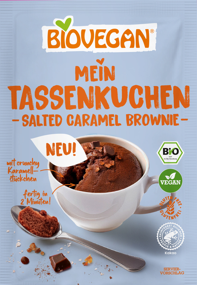 BIOVEGAN La mia torta in tazza Brownie al caramello salato 55 g
