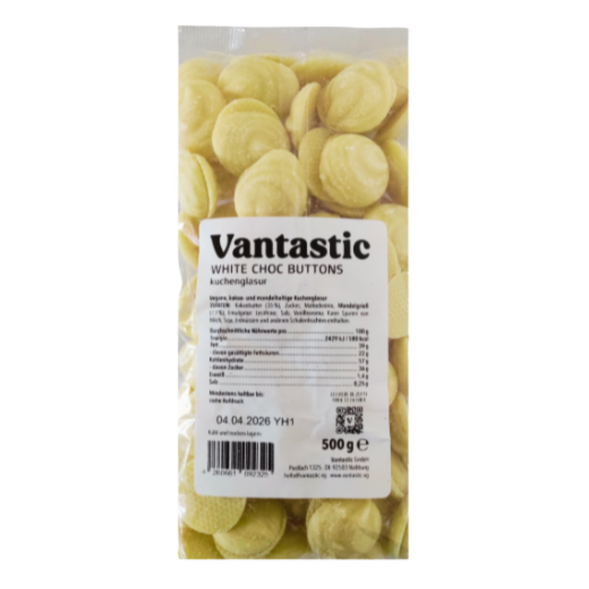 Glaçage à gâteau Vantastic White Choc Buttons 500 g