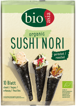 BIOASIA Bio Seetang, geröstet, für Sushi Nori, 25g (10 Blatt)