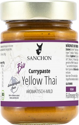 Pâte de curry thaïlandais bio, jaune, 190g