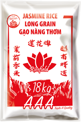 RICEFIELD Vietnam Jasminreis 100% Langkorn 18kg